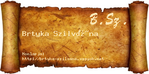 Brtyka Szilvána névjegykártya